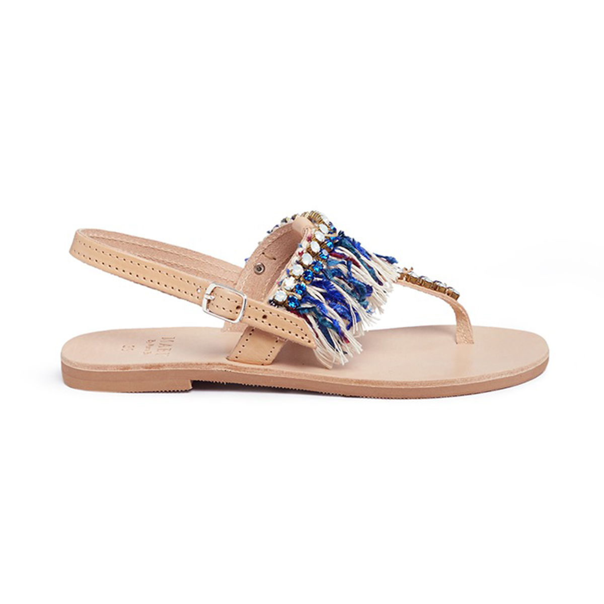 Sapphire Embellished Fringe Sandals
